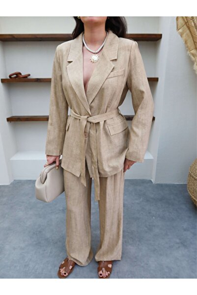 ESRAHELVACI Linen Jacket Trousers Set