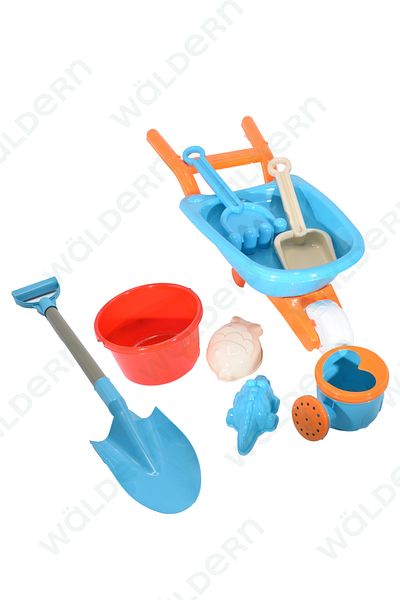 Waldern Toys Wheelbarrow Hand Shovel Beach Sand Bucket Play Set with Accessories