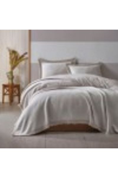 Şaheser Set cuvertura jacquard, bumbac 100%, 240x260cm, Grace Gri