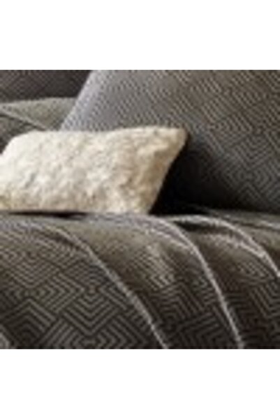 Cotton Box Set lux cuvertura jacquard 250x260cm + 2 fete perna, Esta Dark Blue