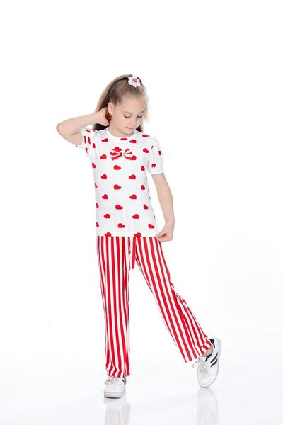 Kamex Heart and Line Milan Fabric Girl's Suit Red