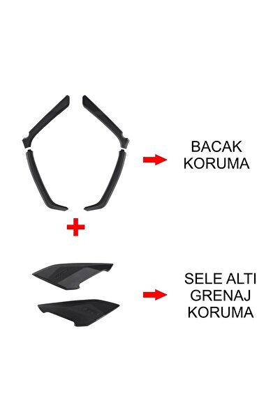 GP KOMPOZİT Yamaha Nmax 125-155 2021-2023 Uyumlu Bacak Ve Sele Altı Grenaj Koruma Seti Siyah