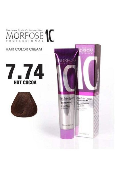 Morfose Morfose 10 Hair Color Cream Argan Oil 7.74 Cocoa Hot Blonde - 100ml