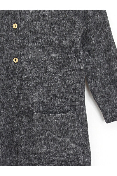 DobaKids Yumoş Fabric Frilly Winter Seasonal Stylish Baby Girl & Kids Jumpsuit Dark Gray