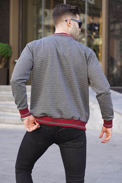 Madmext Ανδρικό μπουφάν Bomber με καπιτονέ ανθρακί 6035