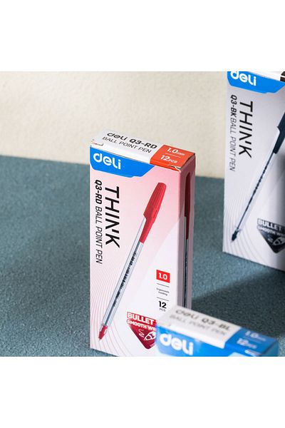 Deli Ball Point Pen RED EQ3-RD