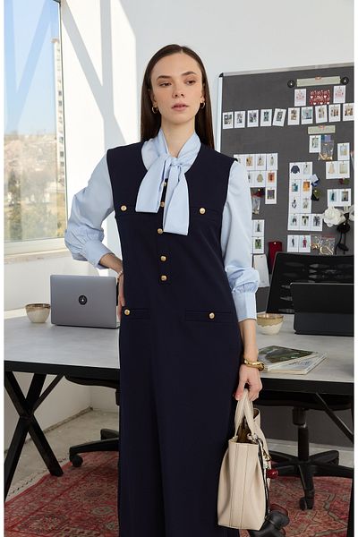 Fatma Atasoy Blazer Navy Blue Gilet