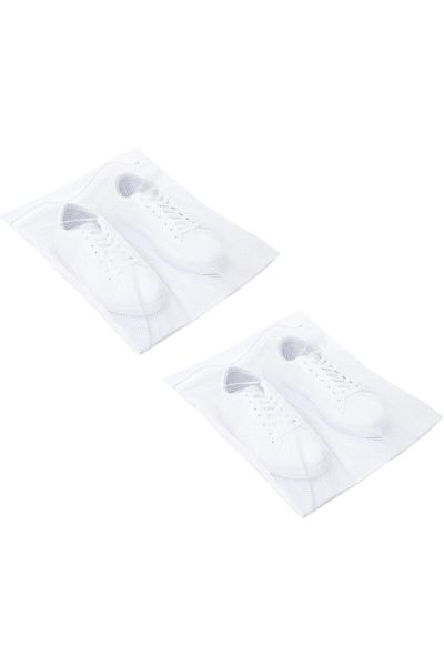 Odorshield+ شبكة غسيل الأحذية الاقتصادية بسحاب (2 قطعة) (39x42 سم) (أبيض)