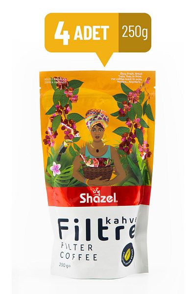 Shazel Special Thresher Filter Coffee (ground) 250 Gr X 4 Pieces