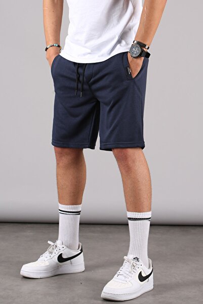 Madmext Painted Gray-Black-Navy Blue Regular Fit 3-Piece Shorts Set 5790