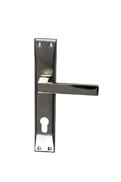 Üsküp Yapı & Mimarlık Lama Mirrored Nickel-Satin Steel Door Handle