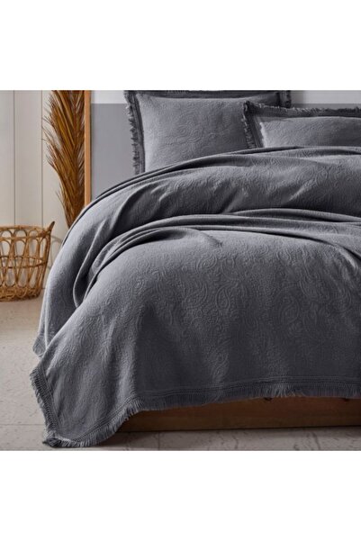 Şaheser Jacquard duvet cover set, 100% cotton, 240x260cm, Grace Anthracite Grey