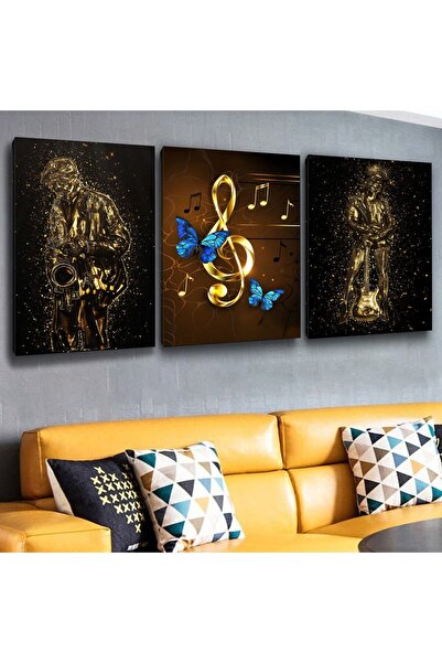 Zevahir Mobilya Dekorasyon Zevahir 3 Piece Canvas Music Art Painting