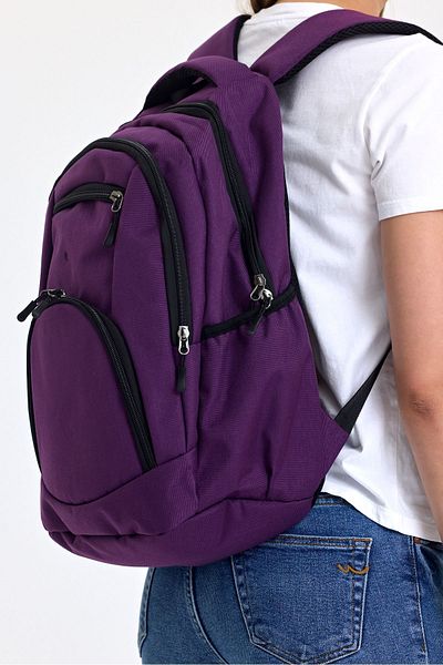 Weynes Lilac Quality Fabric Multi-Eye Daily High School Middle School Backpack Wsb5054