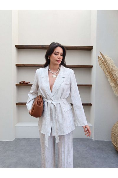 ESRAHELVACI Linen Jacket Trousers Set