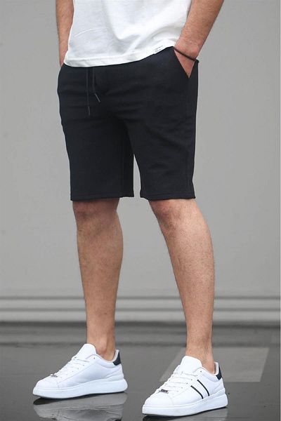 Madmext Pánské černé kraťasy 5438