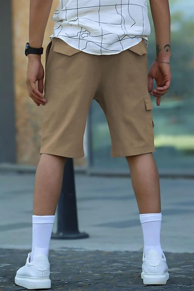 Madmext Ανδρικό σορτς Capri Pocket Camel Cargo 5737