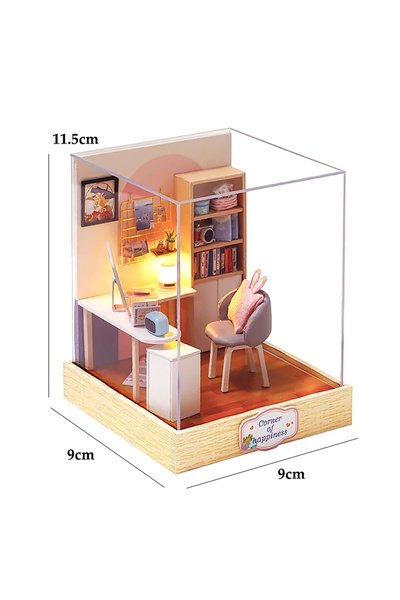 Choice QT-030 مع غطاء DIY Miniature Dollhouse 3D Puzzle Building Assembly Kit...