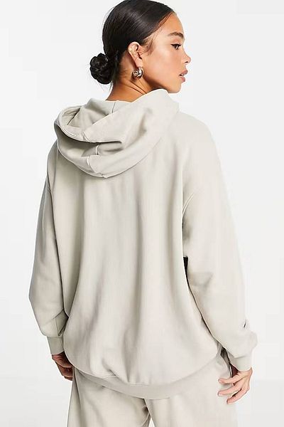 Nike Αθλητικά ρούχα Fleece Hoodie Oversized Hooded Loose Unisex Φούτερ Σκούρο Κρέμα