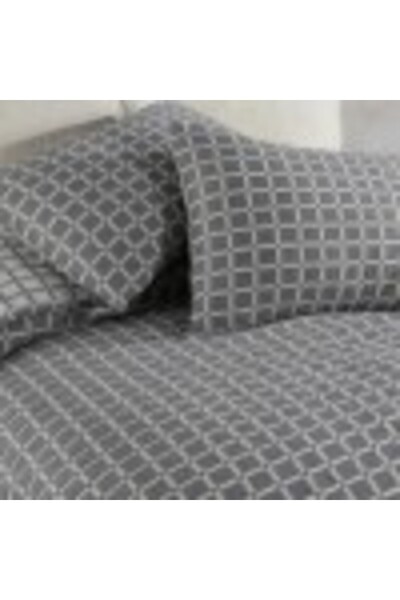Şaheser Cuvertura bumbac jacquard 240x260cm + 2 fete de perna, Saheser Home, PIA Antracit