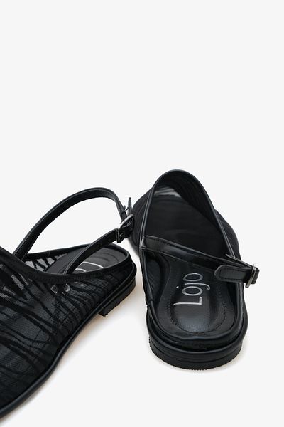 LOJO Sandale de zi cu zi din tul subțire pentru femei Ronsey Black