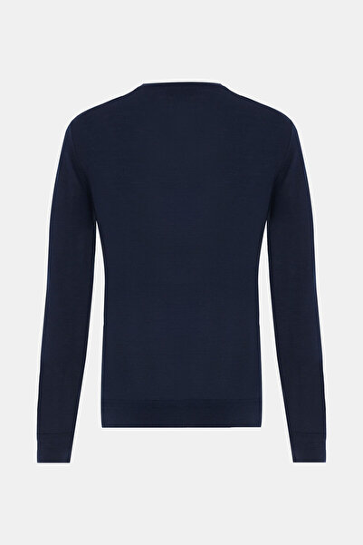 W Collection LACİVERT V YAKA UZUN KOLLU KAZAK