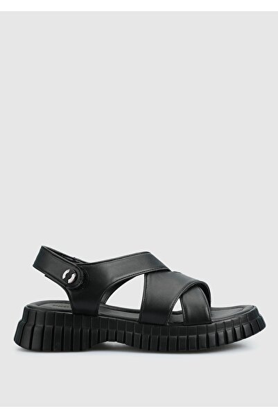 Provoq Чорні жіночі босоніжки на плоскому ходу