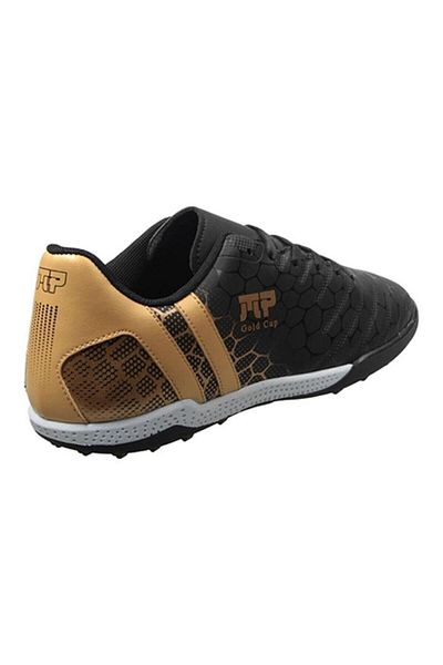 M.P. Lace-Up Comfort Sole Astroturf Field Shoes Men's Shoes Black Gold Color