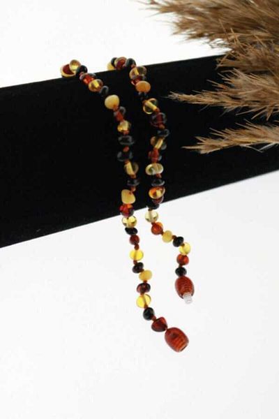 Midyat Gümüş Dünyası Certified Amber Baby Teeth Necklace Amber Necklace