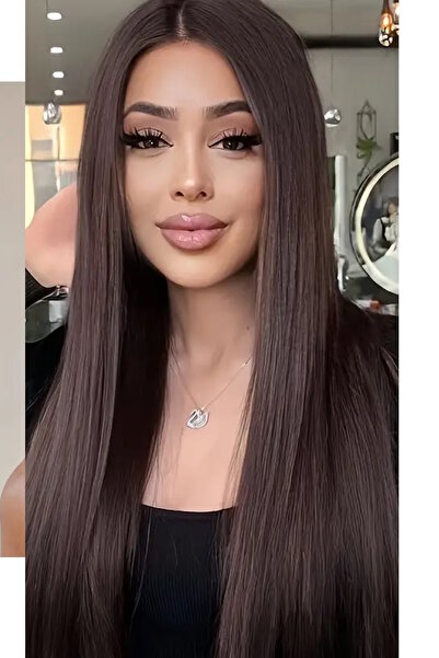 CAŞ DEKORASYON Kahverengi Düz Tepelik Peruk