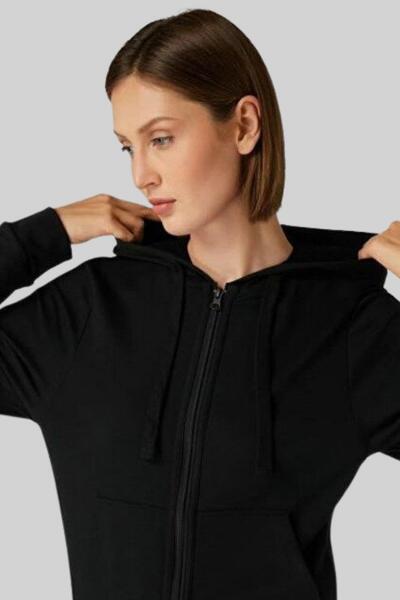 Hugo Boss Kapüşonlu Kadın Spor Ceket Siyah