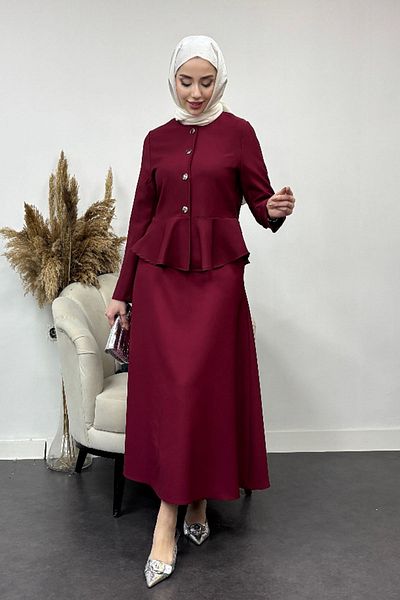 Tesettür Diyarı Λεπτομερές διπλό κοστούμι Berlim Model Ruffle