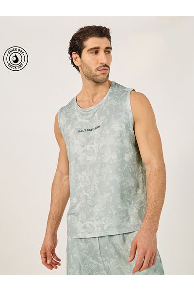 Styli All Over Print Slogan Detail Running Vest