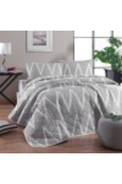 Eponj Home Quilted duvet set 200x220cm + 2 pillowcases, zig-zag, Olivia grey