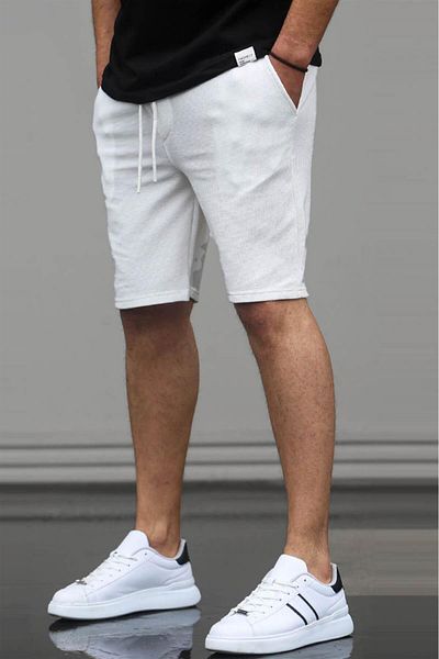 Madmext Pantaloni scurți ecru pentru bărbați 5438