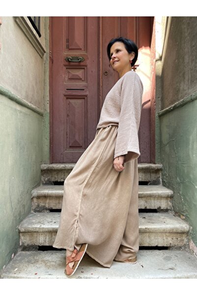 Bohoyasam Kadın Bol Paça Pantolon, Pamuklu Salaş Pantolon, Yazlık Rahat Pantolon, Bohem Geniş Paça Pantolon