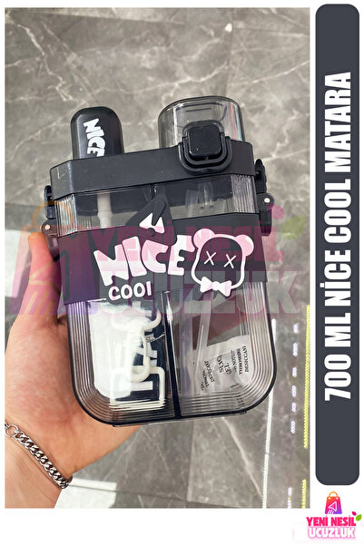 YENİ NESİL UCUZLUK Çift Bölmeli Nice Cool Matara, Çift Kapaklı, Pipetli Çocuk...