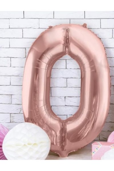 Çemrek Süs Parti Rose Number Foil Balloon 34 Inch 80 cm