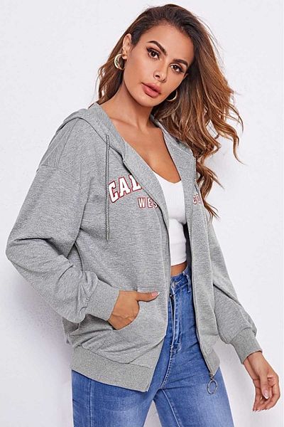Madmext Mad Girls Graues Kapuzenpullover Mg804