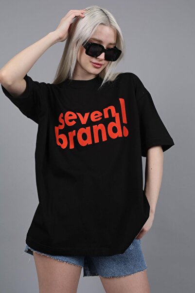 Madmext Marecash Black Printed Oversize T-Shirt Mg1489