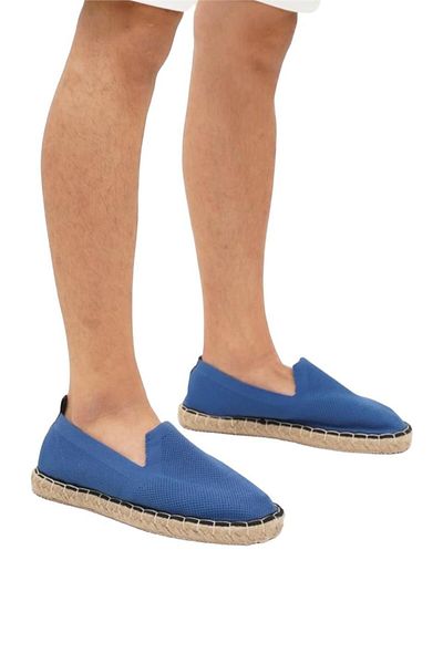 Liger Tricotaj Handmade Unisex Espadrile ALBASTRĂ