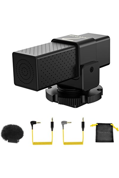 7ryms ميكروفون MinBo Mini Compact Cardioid Condenser مثبت على الكاميرا بواجهة...