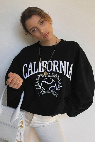 Madmext Hanorac negru Mad Girls Mg1112