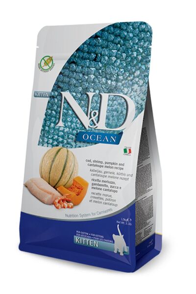 N&D Ocean Tahılsız Kitten Morina Balığı, Karides, Balkabağı Ve Kavunlu Yavru ...