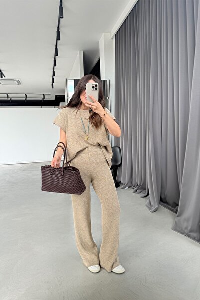 ModaLavida Lavida Boutique Women's Comfortable Cut Flexible Summer Knitwear Bottom Top Set