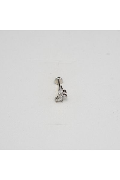 Piercing by Sever Stone Leaf Model Steel Piercing Silver/Silver Color and Transparent Stone (Targus Helix Conch Flat)