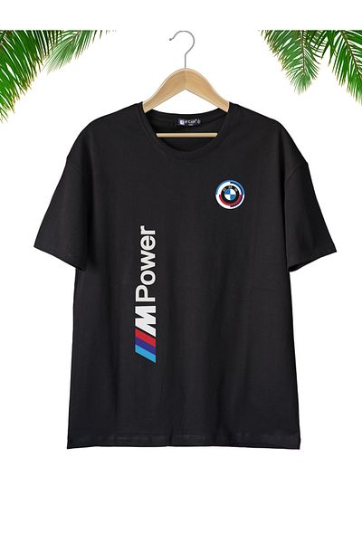 dafri Tricou oversize din bumbac cu decolteu rotund cu imprimeu BMW M POWER