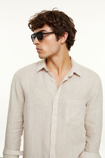 Mudo Regular Fit Linen Shirt with Pockets