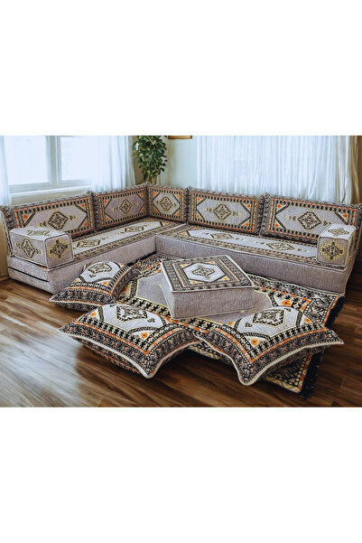 daireden L Tipi Şark Köşesi Takımı | Yükseklik 20cm | Süngerli | Yıkanabilir Kılıf | Geniş Oturum