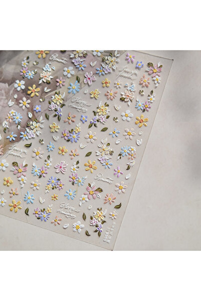 Choice14 ملصق أظافر واحد على شكل زهرة الأقحوان البرية المرصعة بالكريستال، ملص...